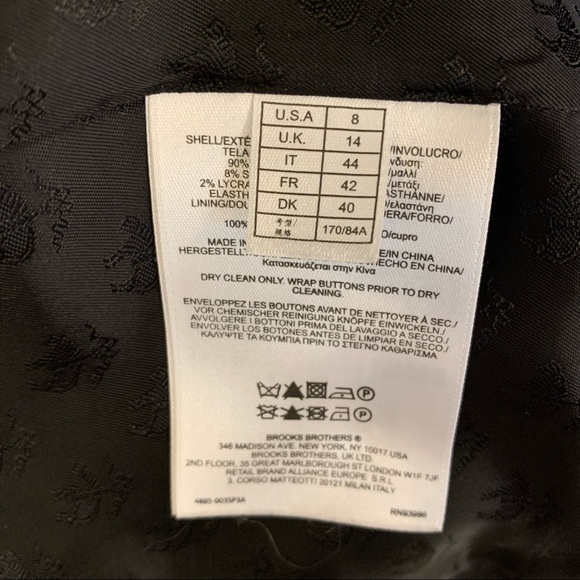 Brooks Brothers Stellita Fit Wool Blazer in Black, Size 8 - Picture 7 of 13